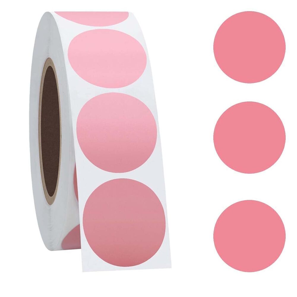 7125 1-Inch Circle Dot Sticker Labels with Permanent Adhesive,Ideal Colored